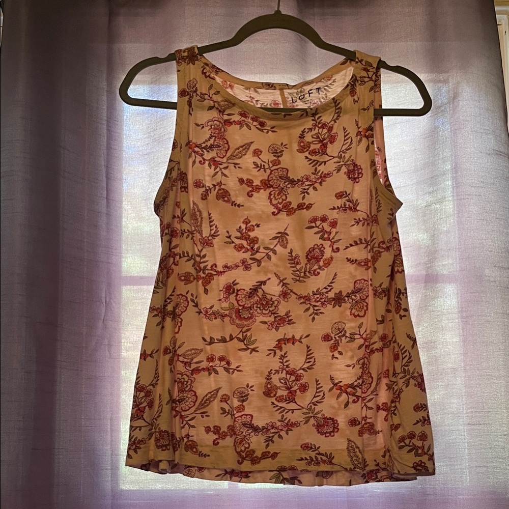 LOFT Floral Tank Top in Pinks